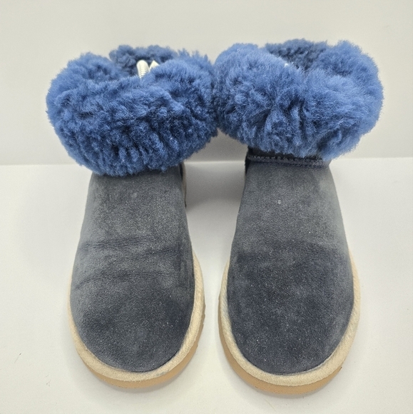 UGG | Selene Bailey II navy suede shearling lined boho slip-on boots | WMS 5 - Picture 5 of 13